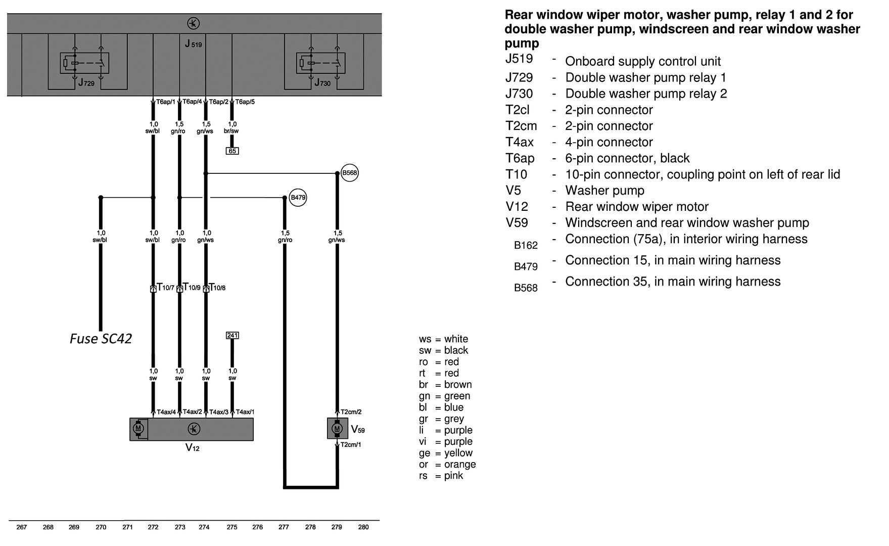 Highline Estate front/rear washers and rear wiper fuse blowing